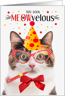 Calico Cat MEOWvelous Birthday card