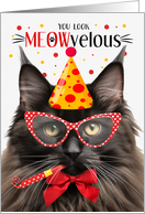 Maine Coon Brown Cat MEOWvelous Birthday card