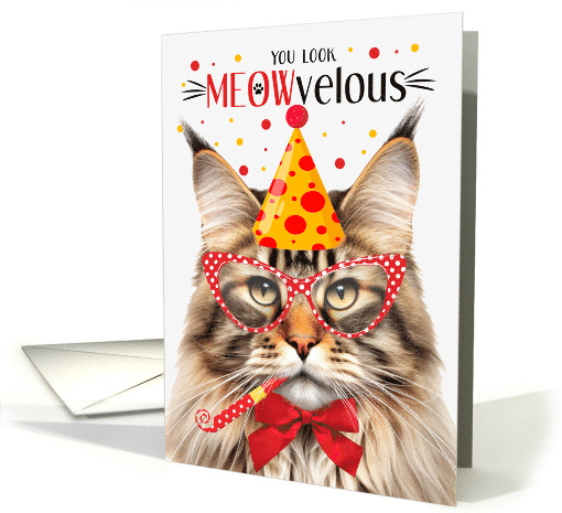Maine Coon Brown Tabby Cat MEOWvelous Birthday card (1829908)