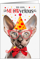 Sphynx Cat MEOWvelous Birthday card