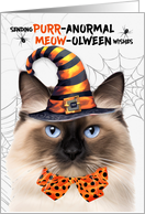 Birman Halloween Cat PURRanormal MEOWolween card