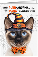 Siamese Seal Point Halloween Cat PURRanormal MEOWolween card