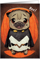 Dog Halloween Pug in Costume card