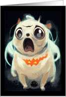 Dog Halloween Spooked Pug card