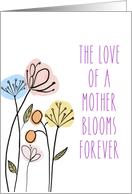 Mother’s Day Remembrance Simple Sketched Illustrated Flowers card