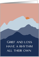 Sympathy Simple Modern Blue Mountain Setting Sun card