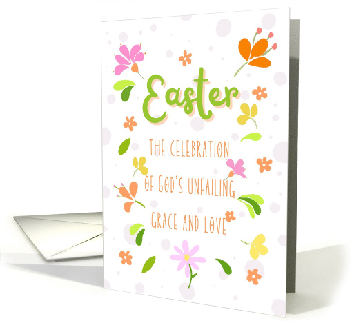 Easter Religious Typography Colorful Graphic Flowers card (1831416)