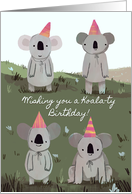 Koalas Wear Party Hats Birthday Greeting card