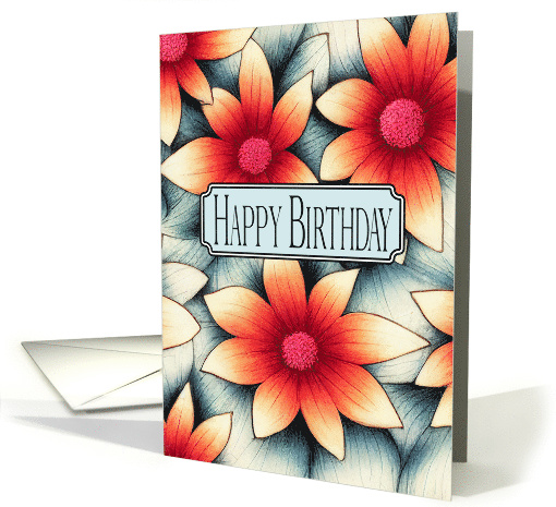 Happy Birthday Colorful Elegant Flowers card (1752008)