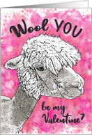 Alpaca Wool You Be My Valentine card