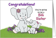 Congratulations You’re a Big Sister Baby Elephant card