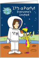 I’s a Party Everyone’s Invited Space Alien and Astronaut​ card