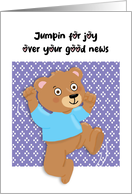 Congratulations Brown Bear Jumping for Joy card