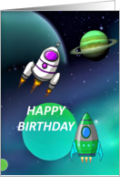 Kids Space Happy Birthday card