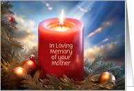 Mother Sympathy Christmas Remembrance with Candle Custom Text card
