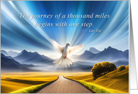 Recovery 12 Step Encouragement Famous Quote Path and Dove card