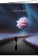 12 Step Recovery Path with Beautiful Tree and Light You are Not Alone card