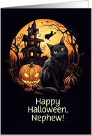 Nephew Happy Halloween Haunted and Spooky Halloween Night Custom card