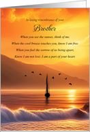 Brother Anniversary of Passing Sailboat and Ocean Remembrance card