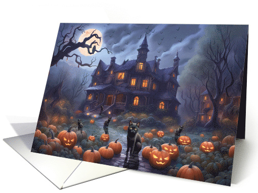 First Halloween in New Home Cute Haunted House with Cats... (1784774)