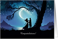 Wedding Congratulations Bride and Groom Pretty Night Custom card