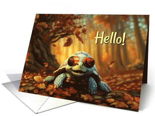 Hello Cute Turtle with Shades Sunglasses in the Outdoors... (1785562)