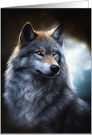 Wolf Blank Any Occasion with Beautiful Yellow Eyed Grey Wolf card