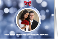 1st Christmas as Newlyweds Pretty Cute Christmas Ornament Custom Photo card