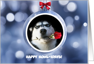 Happy Holidays from Dog Custom Photo Christmas Ornament Cute card