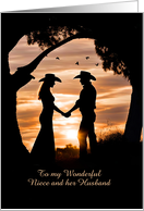 Anniversary for Niece and Husband Country Western Beautiful Custom card
