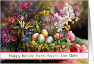 Easter from Across the Miles Pretty Easter Basket Eggs Flowers Custom card