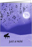 Thank You Cute Piano in the Moonlight with Music Notes Customize card
