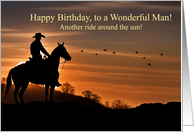 Happy Birthday Country Western Cowboy for Him Man Outdoors card