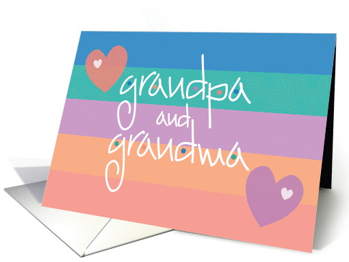 Hand Lettered Rainbow Striped Grandpa and Grandma... (1777008)