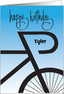 Hand Lettered Birthday Abstract Bicycle with Custom Name card