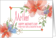 Hand Lettered Floral Mother’s Day Mother from Son & Daughter in Law card