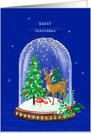 Merry Christmas Charming Snowglobe and Deer card