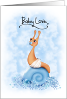 Congratulations New Baby Boy Cute Snail Illustration card
