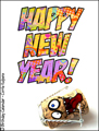 happy new year, champagne cork,newyear's card,2009,