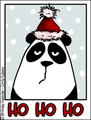christmas card,panda,santa hat,hohoho,ho ho ho,merry christmas,xmas,funny,snow,