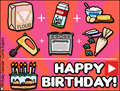 animated birthday card, birthday cake, happy birthday, cake,