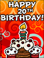 age specific birthday cards, 20 years old, 20th birthday, happy birthday,