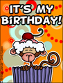 it's my birthday, cupcake, monkey, my birthday
