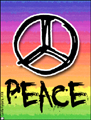 rainbow peace, make love not war, give peace a chance, no more war, peace out, conflict