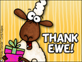 thank you, thank ewe, sheep, thanks, thx,