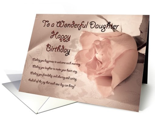 A birthday card for daughter. A pale pink rose on a... (529986)