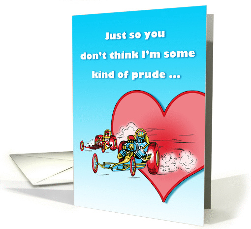 Humorous Racy Retro Race Car Valentine card (1356492)