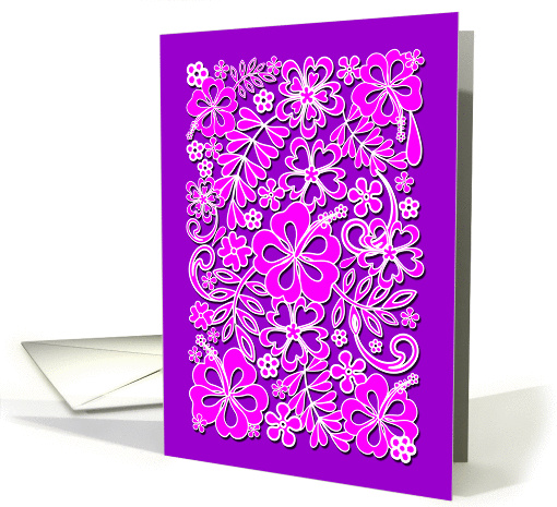 Hibiscus Pink and Purple Pattern card (1463240)