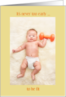 Fit Barbell Baby Fitness Pregnancy Congratulations card