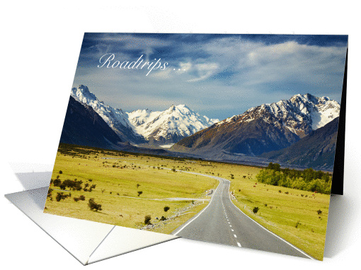 Snow Capped Mountain Winding Travel Roadtrip card (1197922)